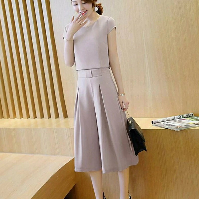 Летний женский комплект из двух предметов Повседневный хлопковый топ +