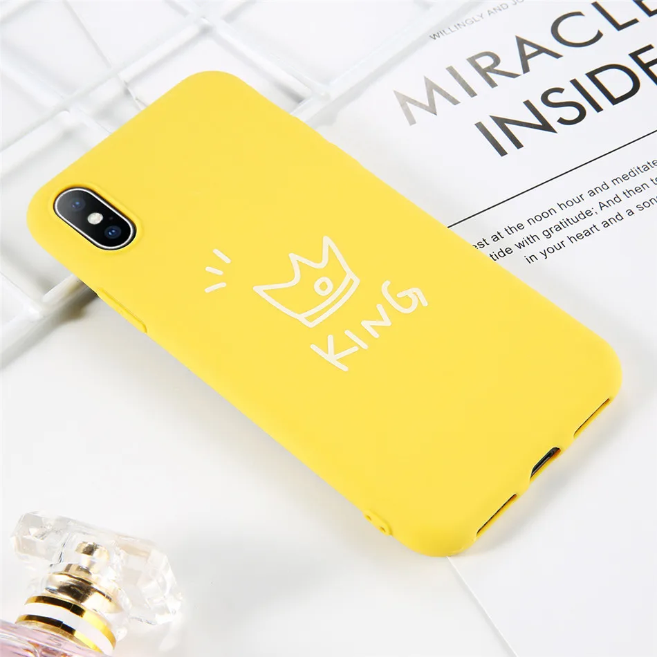 T18 Moskado, мягкий светящийся чехол для телефона s, для iphone 6, 6 S, 7, 8 Plus, XS Max, XR, X, силиконовый чехол для задней панели KING QUEEN, Feather, Love Heart - Цвет: T18