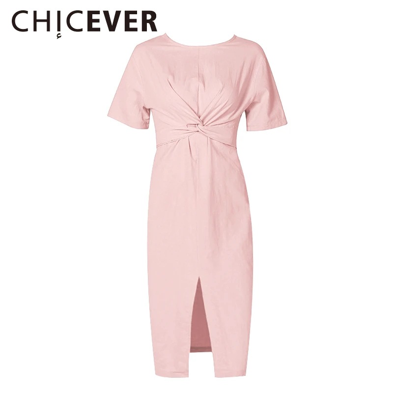 Chicever Лето 2017 г. Женское платье женский Туника короткий рукав тонкий Винтаж