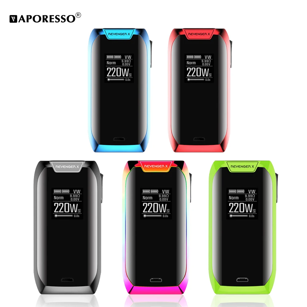 Оригинальный Vaporesso 220 Вт Мститель X мод бокс для электронных сигарет подходит NRG Tank