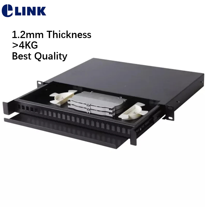 

12/24 fiber termination box 19" rack SC LC ST FC without pigtails&adapter 1.2mm thickness >4KGs optical fibre patch panel drawer