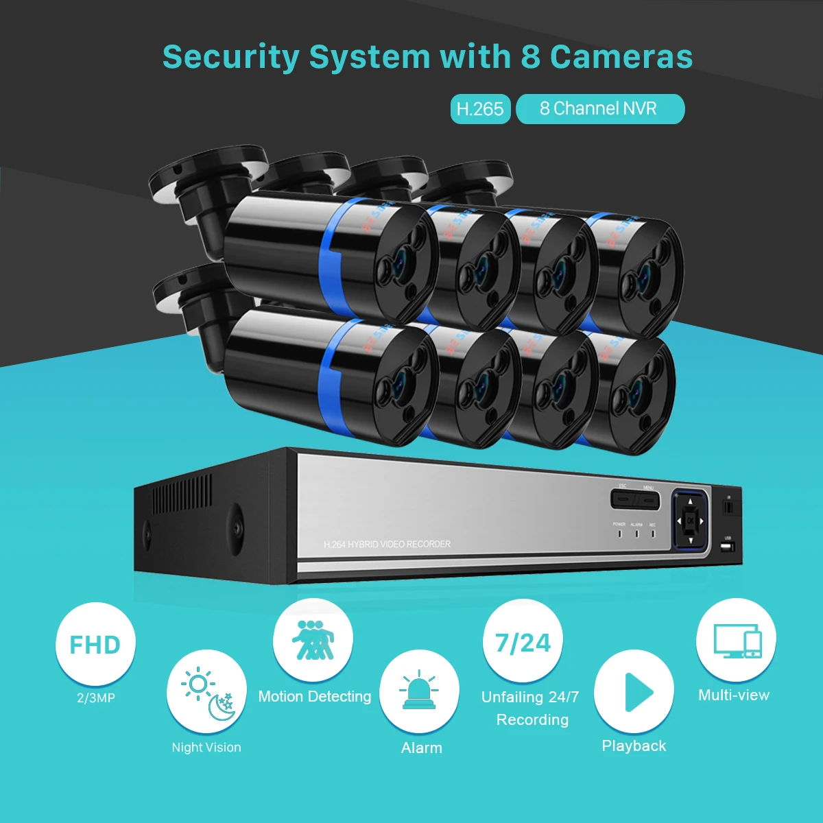 ANBIUX 4ch 1080 p CCTV Камера Системы PoE H.265 4 шт CCTV Камера Системы 2mp комплект видеонаблюдения PoE 48 V комплект видеонаблюдения
