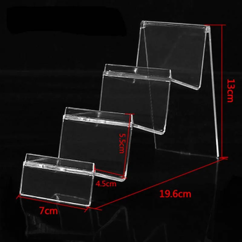 

Transparent Acrylic Jewelry Trapezoidal Wallet Display Shelf Brackets Leather Wallet Purse Frame Stent Display Props Wholesale