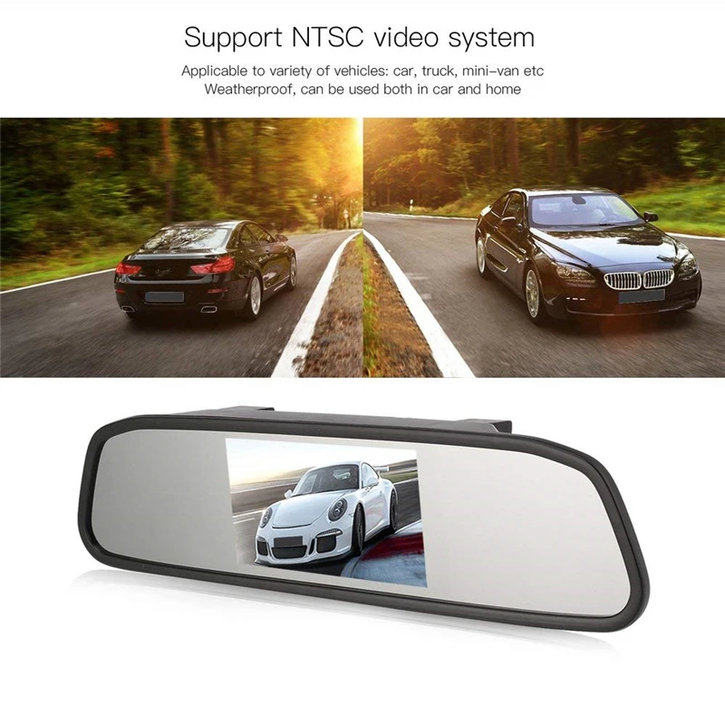 YuanTing 4.3 inch Car TFT Rearview Mirror Monitor Auto Parking Assistance LED Night Vision Backup Reversing Rear View Camera | Автомобили