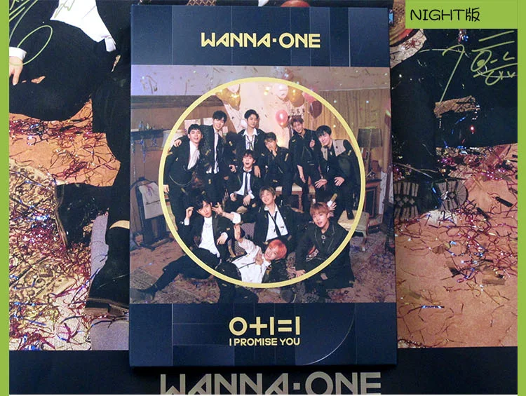 Подписанный вручную WANNA ONE autographed mini2nd альбом 0 + 1 = я обещаю вам K POP CD photobook