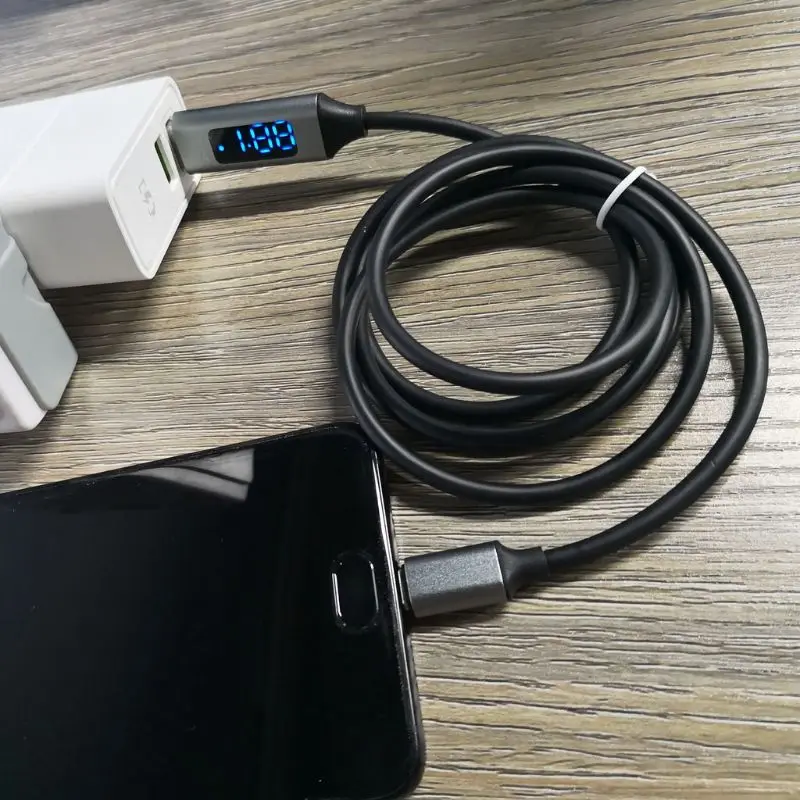 USB кабель QC 3 0 для быстрой зарядки и синхронизации данных светодиодный дисплей с
