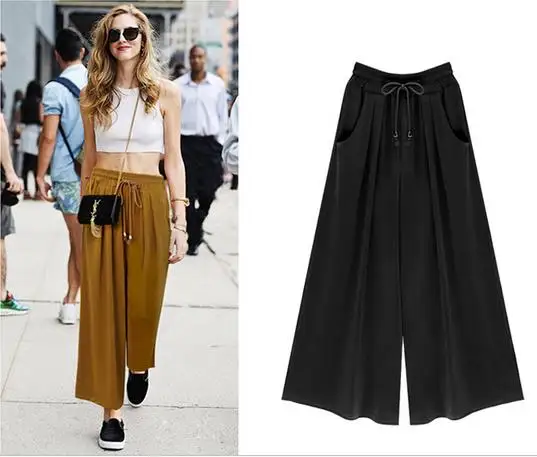 Женские широкие брюки до щиколотки большие размеры 6XL Mori Pantalon женские шаровары