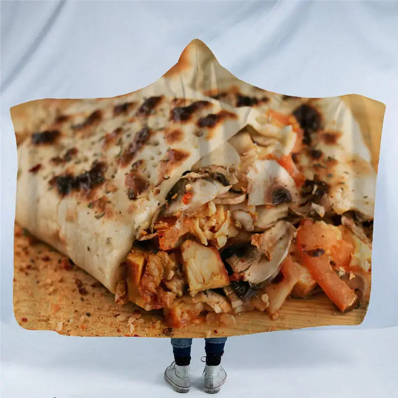 Креативное мексиканское буррито с капюшоном одеяло 3D принтом кукурузы Tortilla