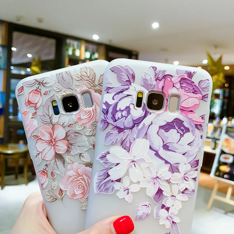 3D рельеф матовый чехол для Samsung Galaxy A7 A9 2018 S10 S9 S8 плюс Lite M10 M20 примечание 9 A5 A3 2017 A6 A8