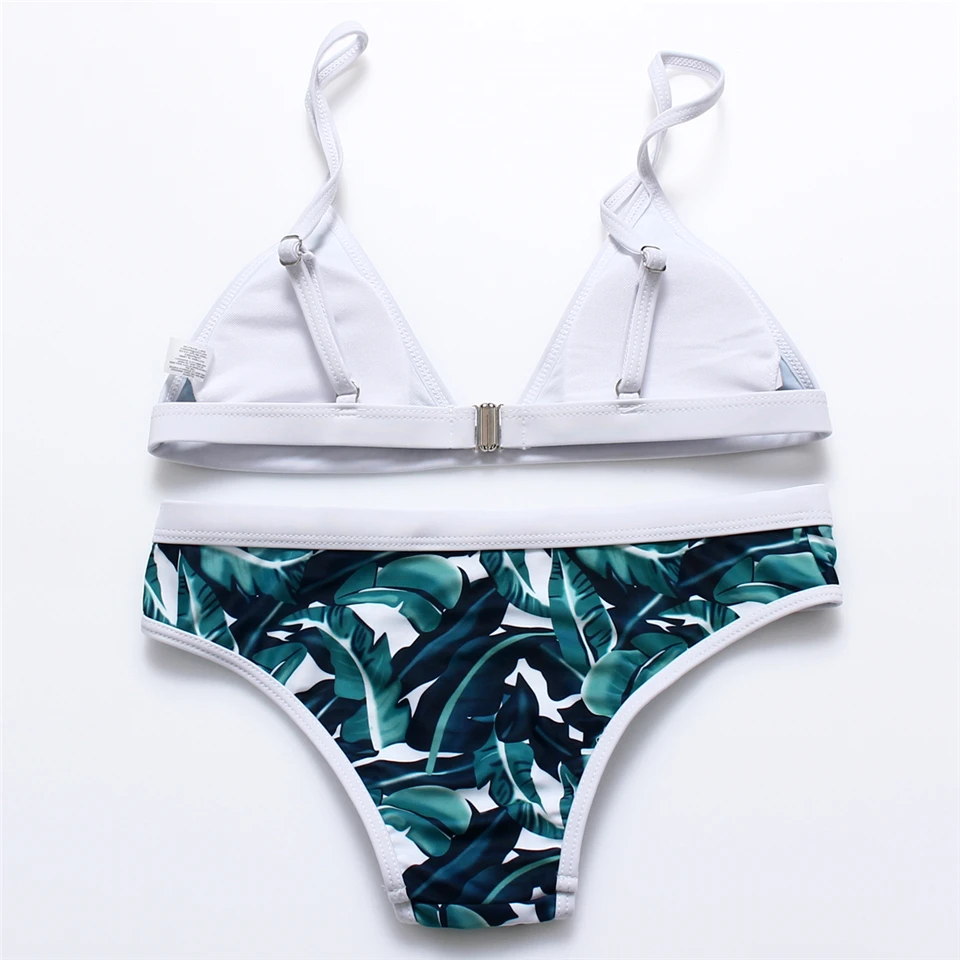 2016 New Leaf Печати Бикини Бразильский Ретро Купальники Сексуальный Купальник Biquini