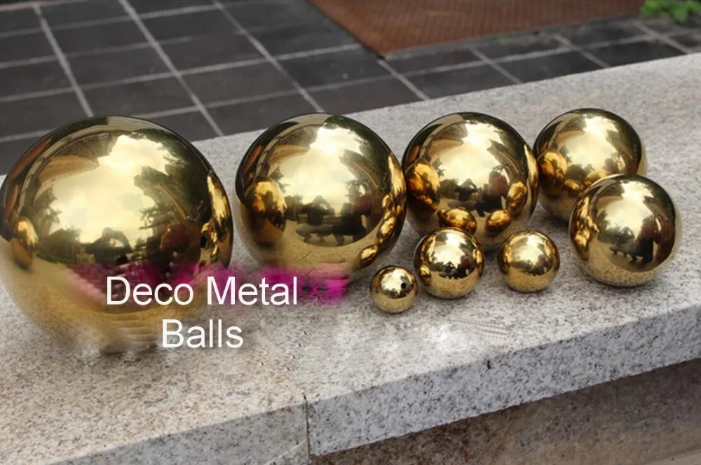 

Stainless steel hollow sphere decorative golden metal Christmas balls Home decoration magic ball
