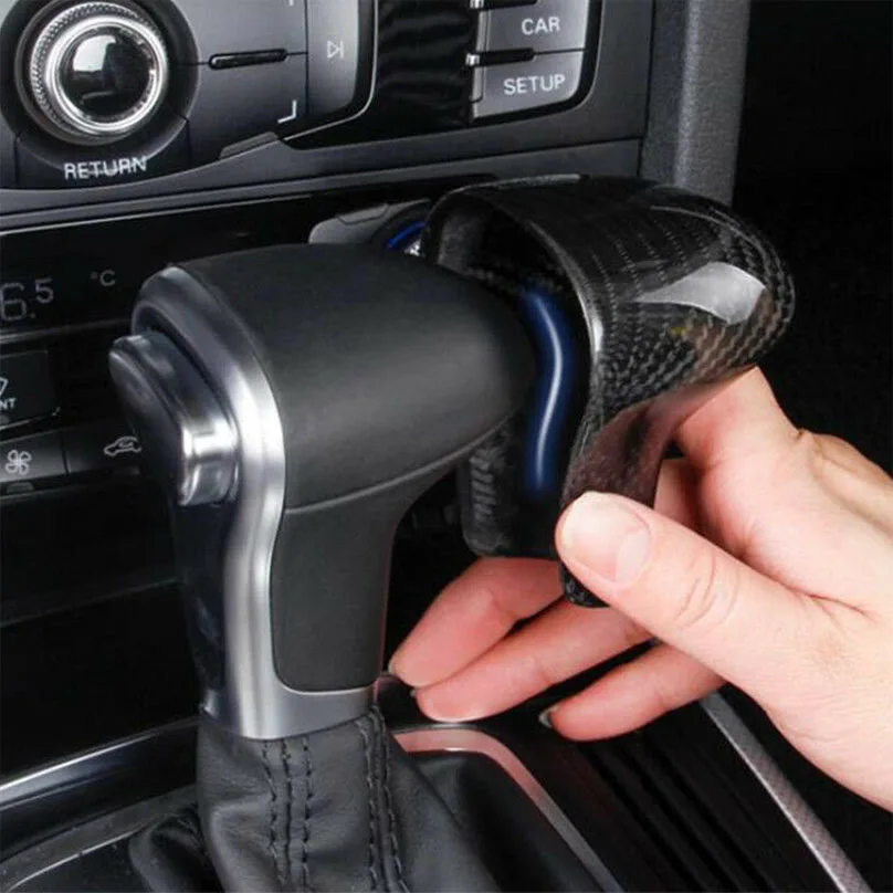 Black Carbon Fiber Gear Shift Grip Knob Cover For Audi A4 A5 A6 A7 S6 S7 Q5 Q7 | Автомобили и мотоциклы
