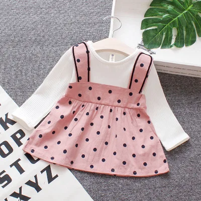 pink2 Осеннее платье для маленьких девочек для одежда для малышей Одежда для девочек платье принцессы с длинными рукавами для Одежда для детей; малышей; девочек платье для дня рождения 6 м-24 м - Цвет: pink2