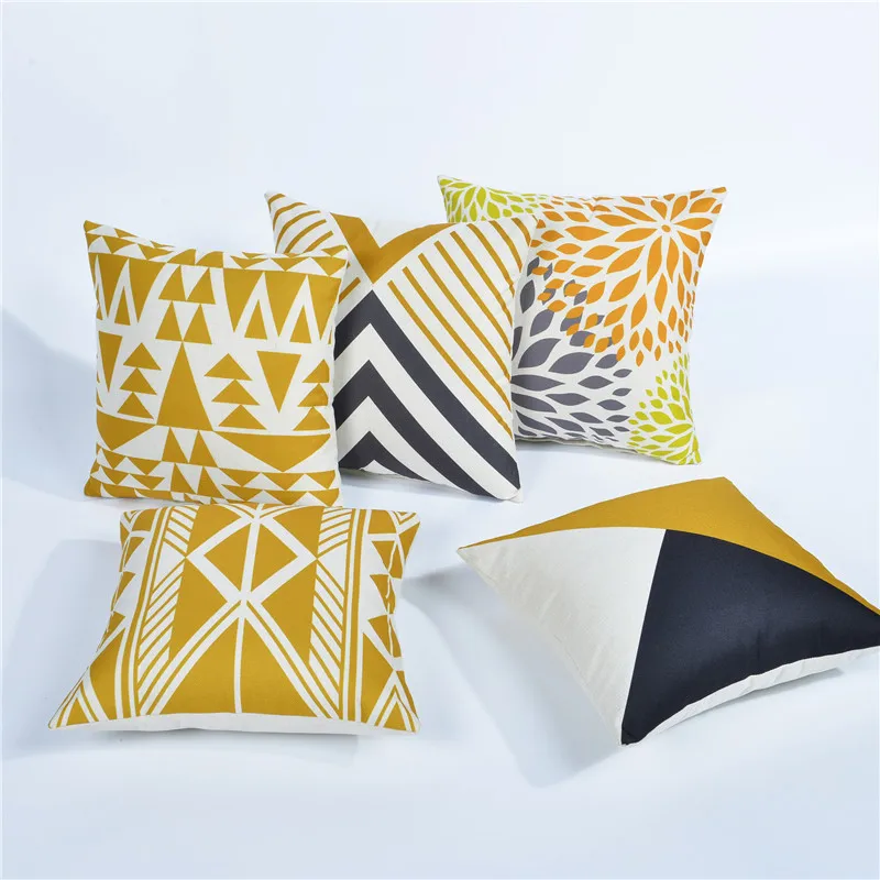Наволочка hap-deer linencotton с принтом, геометрический дизайн в Северном европейском стиле для дивана, автомобильного сиденья, декоративная Декоративная Подушка 45*45 см
