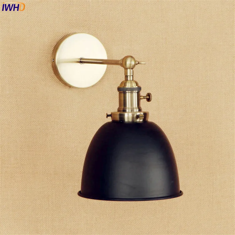 IWHD черный латунный Ретро светодиодный настенный светильник светильники Wandlamp E27 4W