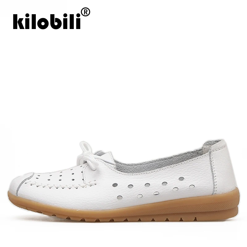 Kilobili/2019 г. весенняя женская обувь на плоской подошве из натуральной кожи женские