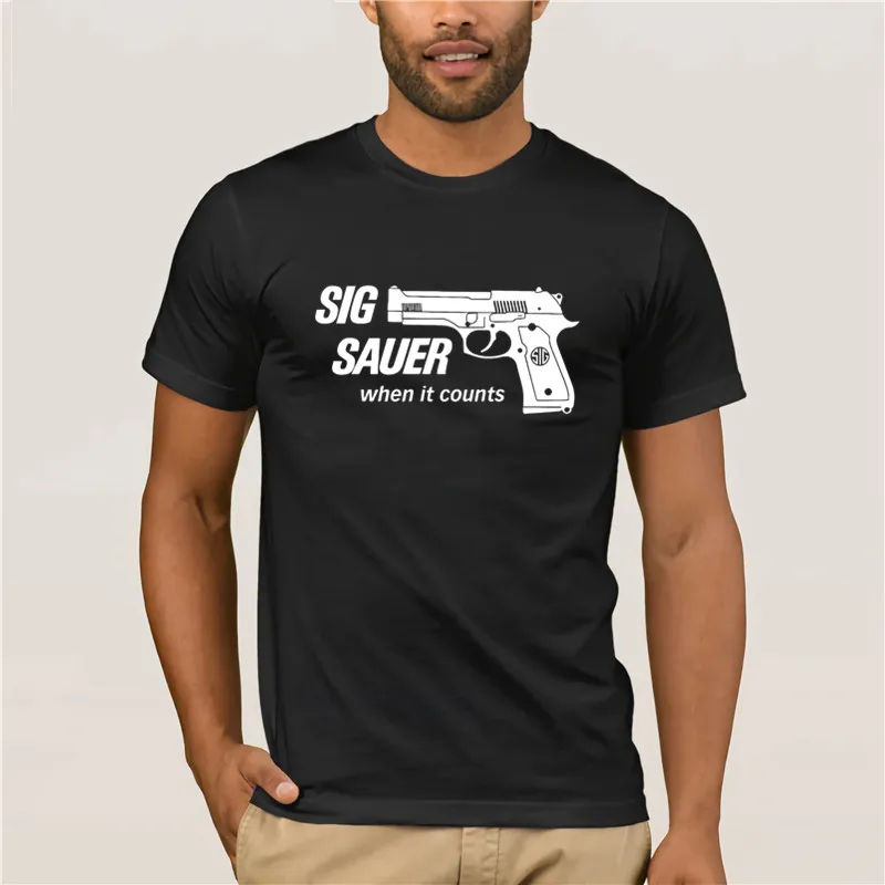 Новая модная футболка новый бренд высокое качество принт короткий рукав SIG SAUER