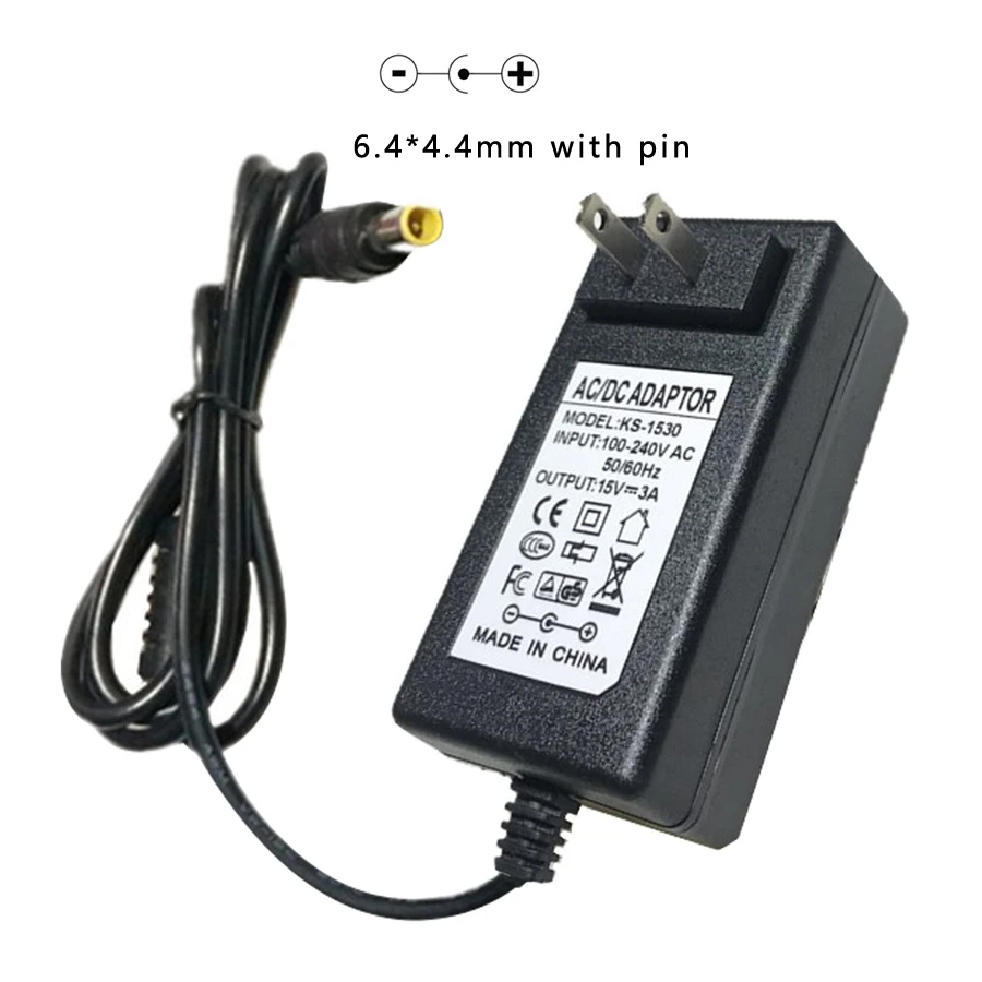 15 V 3A 6,4*4,4 мм AC/DC с штырьковыми разъемами для sony SRS-X55 SRS-BTX500 SRS-XB3 Портативный Bluetooth Динамик Питание