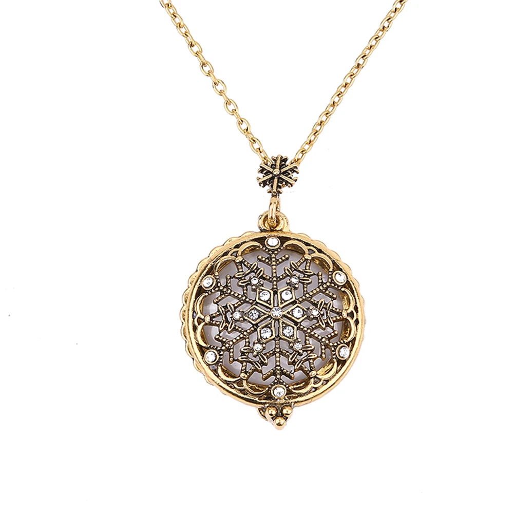 Snowflake Pendant Necklace Magnifying Glass Vintage Statement Women Jewelry Gifts New Fashion | Украшения и аксессуары