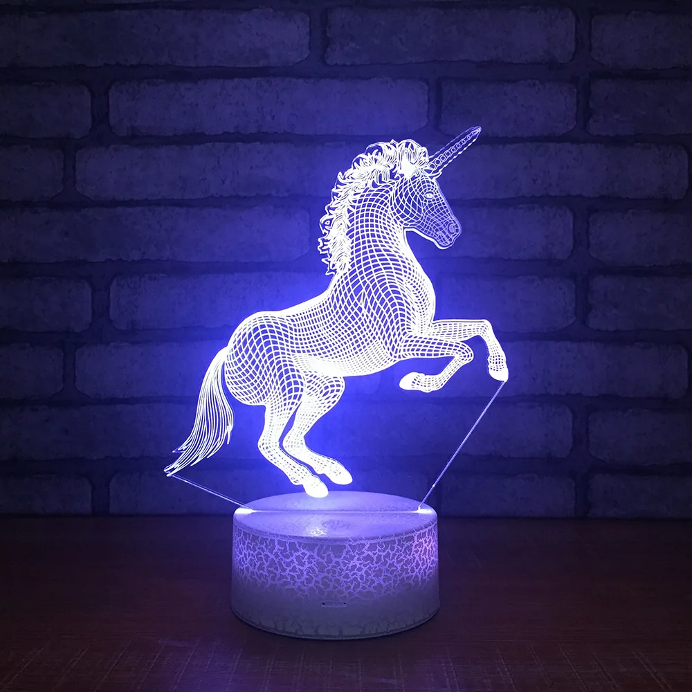 

Animal Cute Unicorn 3D LED Night Light RGB Touch Table Lamp Light 7 Color Change Home Decorative Xmas Gift