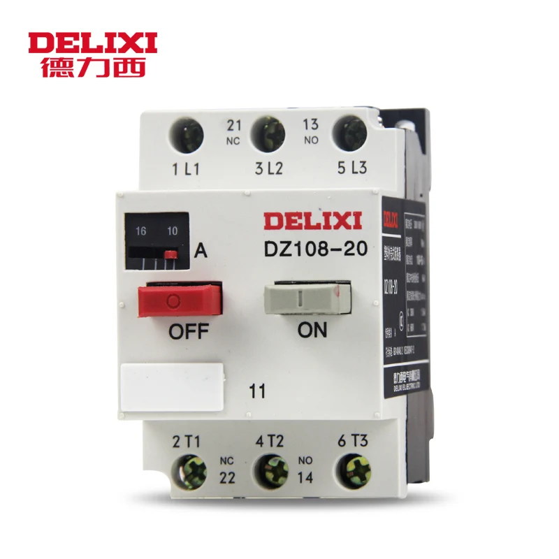 DELIXI автоматический выключатель DZ108 20/11 1A (0.63 1A) защита двигателя 3VE1