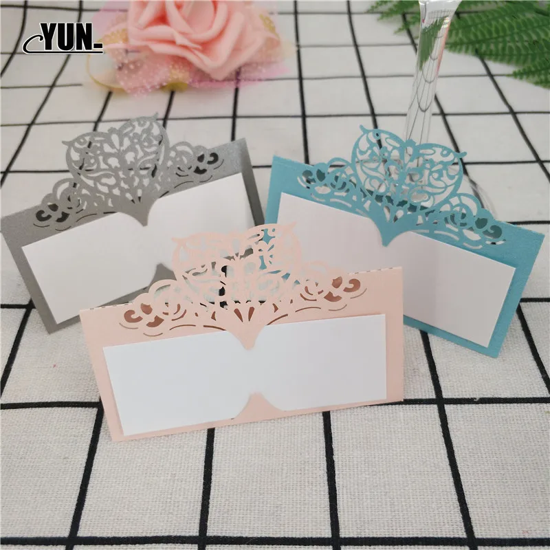 Laser Cut Place Cards 50Pcs Wedding Name Cards Guest Wedding Party Table Decoration Name Place Card Wedding Decoration 8D