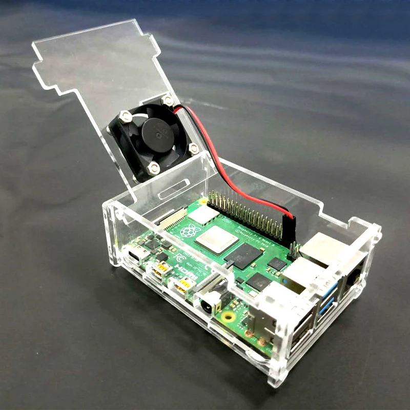 Raspberry Pi 4 акриловый корпус с охлаждающим вентилятором прозрачный Корпуса для RPI