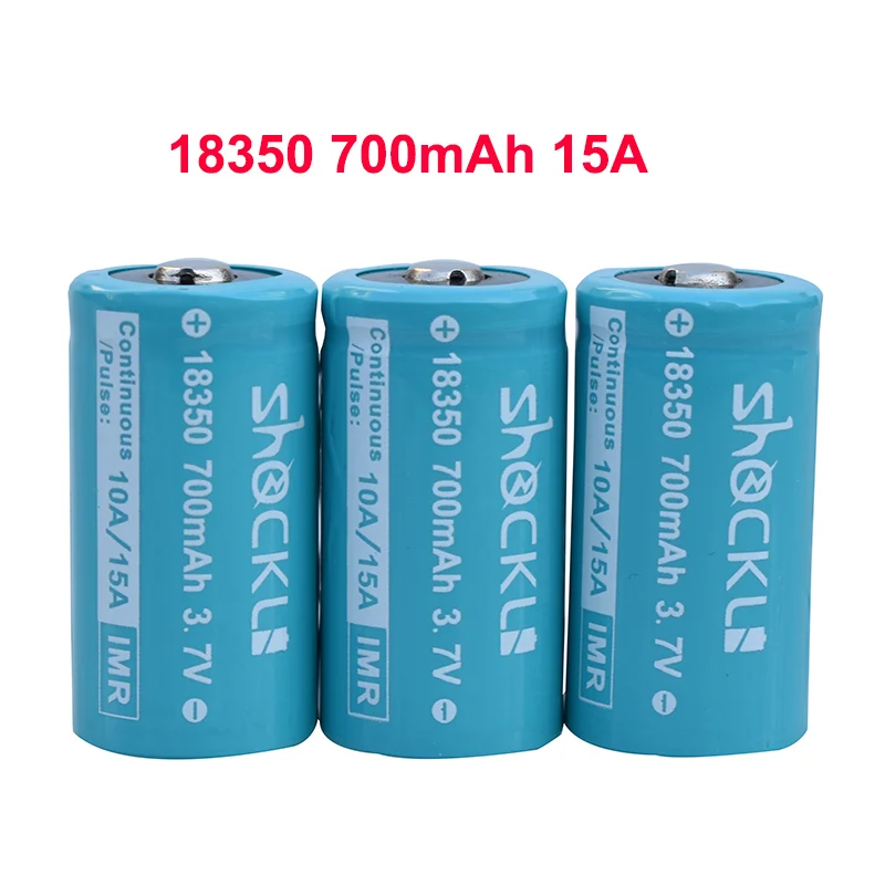 Shockli 18350 батарея 700mAh 3 7 V литий ионная аккумуляторная непрерывная 10А Импульсный 15а