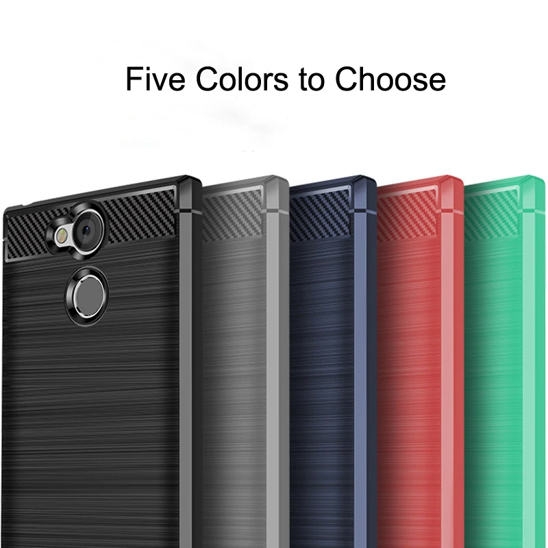 Armor Carbon Fiber Cover for Sony Xperia XA2 / Ultra Case Soft Matte Shockproof Cases XA2ultra Bumper |