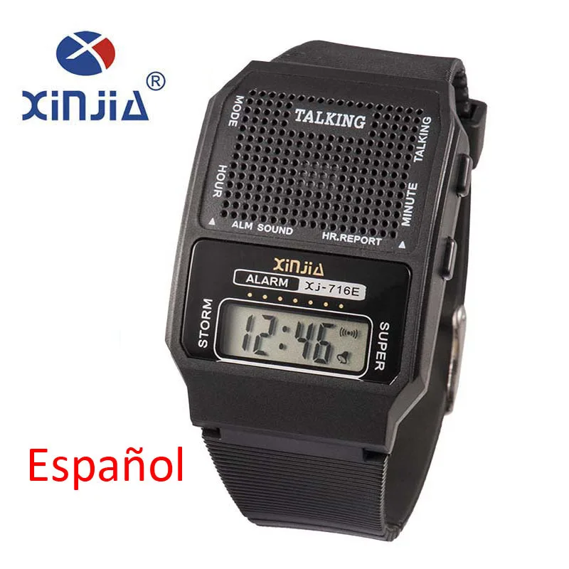 Simple Old Men and Women Talking Watch Speak Spanish Portugues Electronic Digital Sports WristWatches For The Blind People Elder