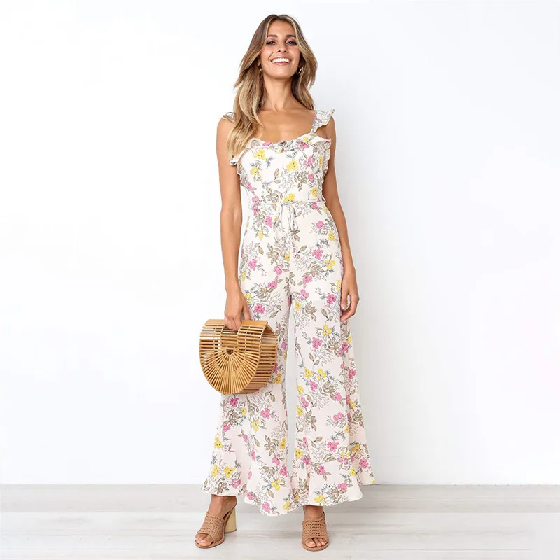 Jumpsuits for Women 2019 Rompers Womens Jumpsuit Casual Sexy Summer Chiffon Bandage | Женская одежда
