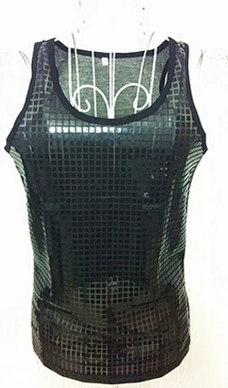 Черный золотой серебряный жилет с блестками облегающий мужской модный костюм