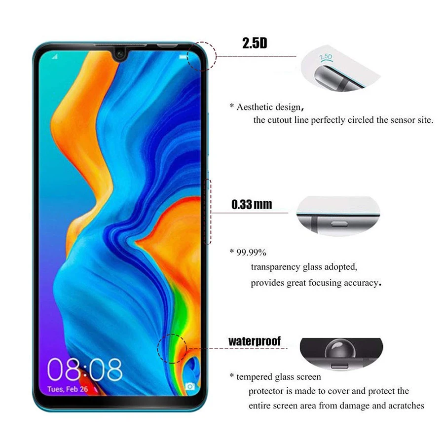 VALAM Tempered Glass For Huawei P30 P40 lite Screen Protector Full Cover Protective Glass For P30 P20 P40 lite P30 Pro Glass