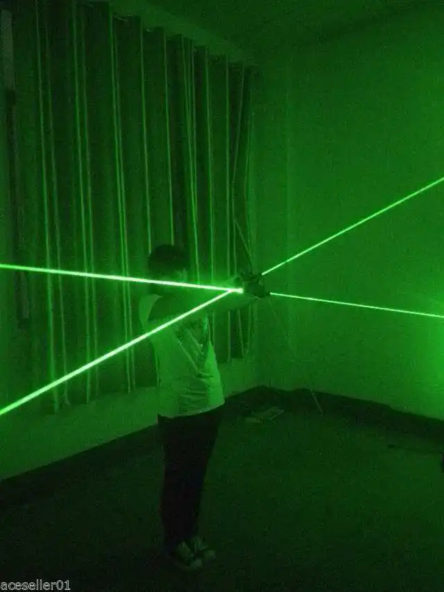 2 объектива Ручной 100mW 532nm зеленый лазерный меч Fat Beam Lazer дисплей человек Танец |