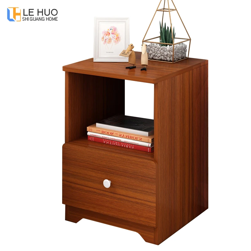 Деревянная прикроватная тумбочка с ящиком органайзер шкаф для хранения модный