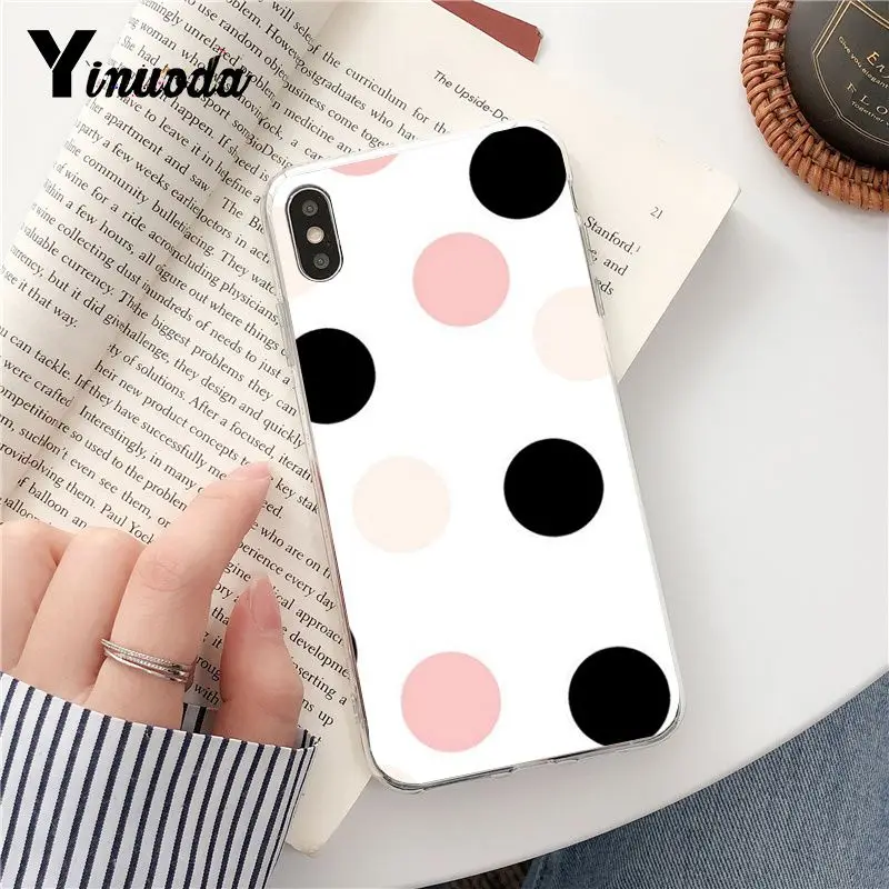 Yinuoda мягкий прозрачный чехол для телефона в горошек iPhone X XS MAX 6 6s 7 7plus 8 8Plus 5 5S SE XR Fundas