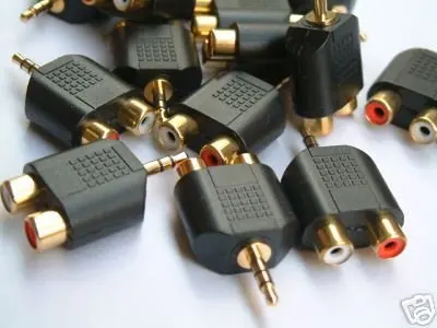 PCK 10 1/8 &quotстерео мини штепсельная вилка к двойному разъему RCA|plug rca|plug 1/8plug l |