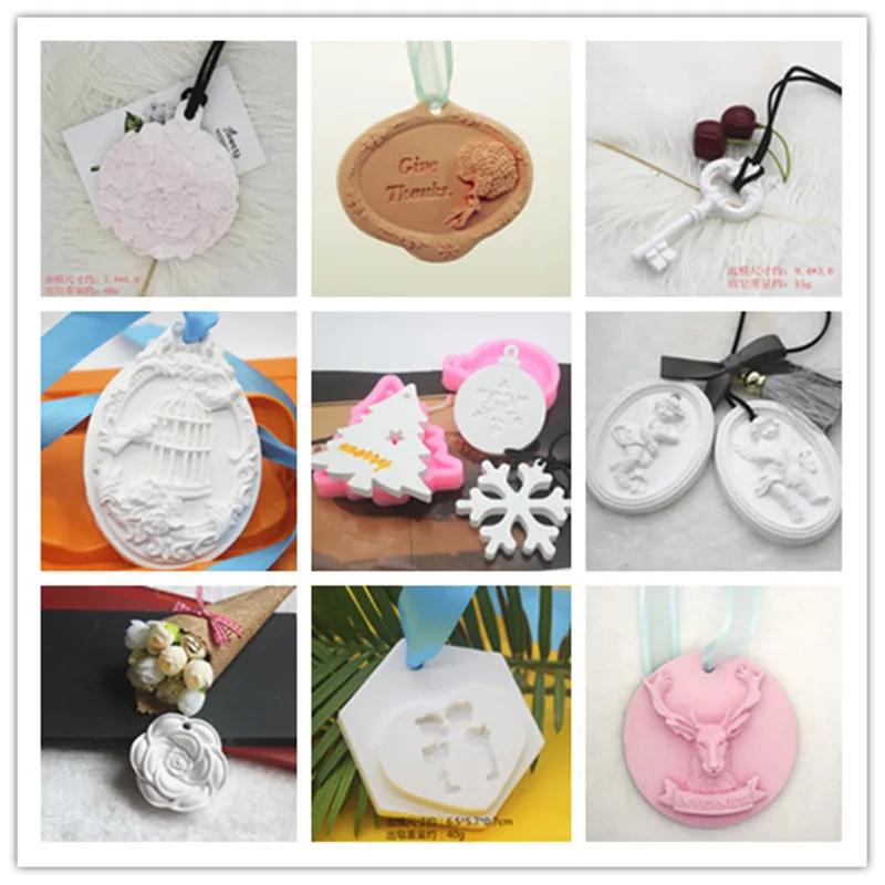 

Car Pendant Silicone gypsum Molds aromatic chocolate sugarcraft clay mould wax aromatherapy candle tablets plaster mold
