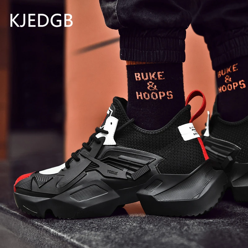 Новые мужские повседневные кроссовки KJEDGB высокие на платформе для весны и осени