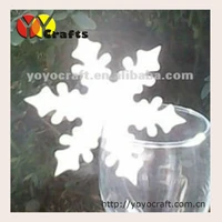 customizable various color laser cut rose paper wedding or christmas snowflake place cards for wine glass