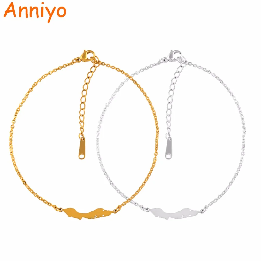 Браслет на ногу Anniyo 21 см + 4 с картой Curacao для женщин и девочек Ankleband ювелирные