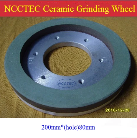 8'' Ceramic edge Diamond RESIN grinding wheel 8CDG80R | 200mm DRY grind Squaring Wheel | hole: 80mm