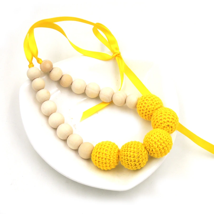 1 шт. распродажа ярко-желтое ожерелье для кормления желтое вязаное крючком