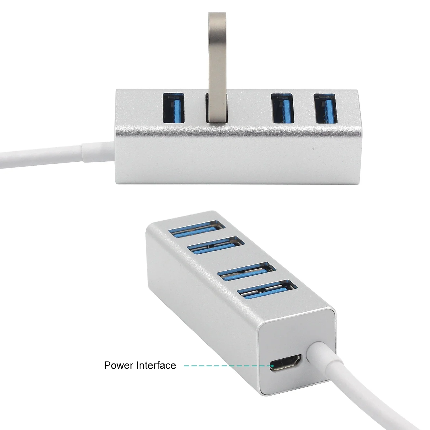 Фото Концентратор USB C, ультра тонкий адаптер с 4 портами USB 3,0 для MacBook Pro iMac, Google Chromebook Pixelbook, концентратор USB Type C №4