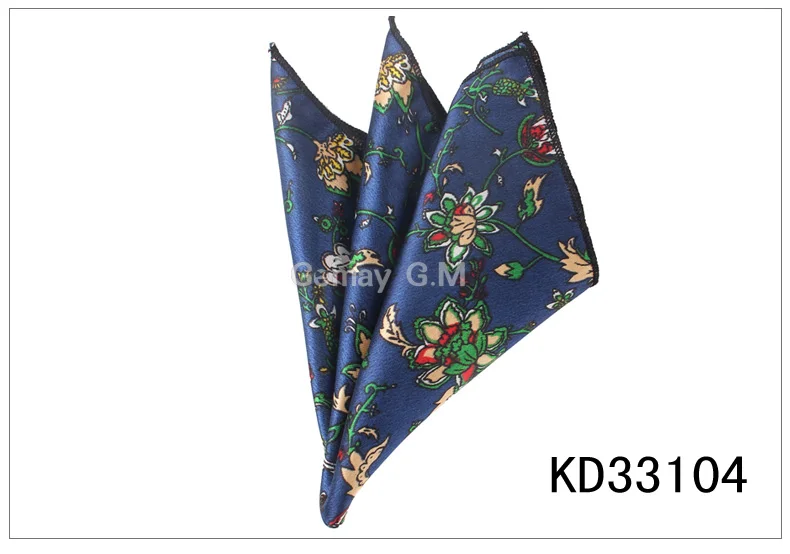 KD33104 Мужские карманные квадратные Цветочные носовые платки для костюмов 23 см* 23 см носовые платки для мужчин и женщин Брендовые костюмы карманные полотенца носовой платок - Цвет: KD33104