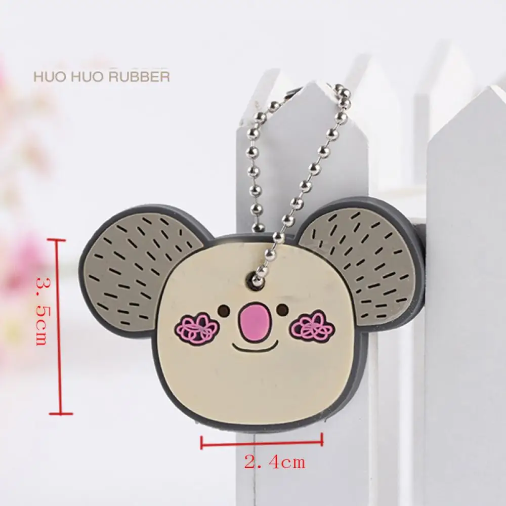 

2020 Modern fashion Lovely Korea Cute Animal Soft Key Top Head Cover Chain Cap Keyring Phone Strap for girl hot love
