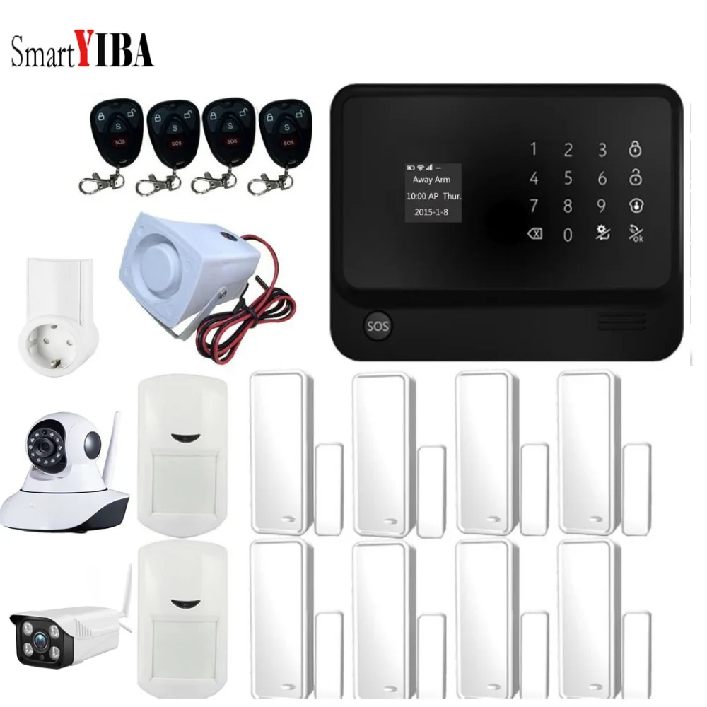 SmartYIBA LCD Touch Keyboard SOS Wireless Home Security WiFi GSM Alarm System Burglar Kit Door Detector Infrared | Безопасность и