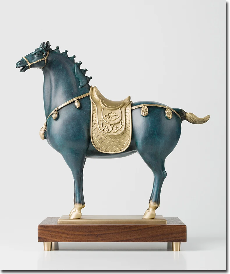 

Limited Edition 2023 TOP office home Shop decor business Collection # Propitious Tang Dynasty horse bronze Sculpture decor ART