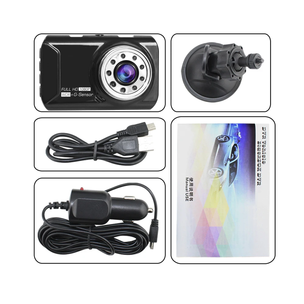 Podofo Novatek 96223 Автомобильный видеорегистратор Автомобильная камера Dash cam 3 дюйма 1080 P