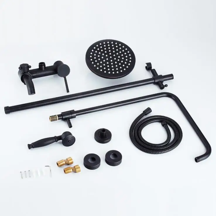 bathroom shower sets wall mount bath faucet with slide bar exposed tap handshower H9676 | Обустройство дома